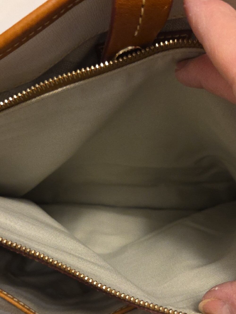 Dooney & Bourke Purple Tote with Tan Leather Trim - Picture 8 of 9